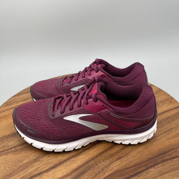 Brooks Adrenaline GTS 18 Shoes Womens 9.5 B Red Running Comfort Walking Sneakers - Picture 3 of 9